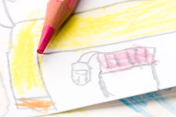 铅笔和绘图的儿童。动物 — 图库照片