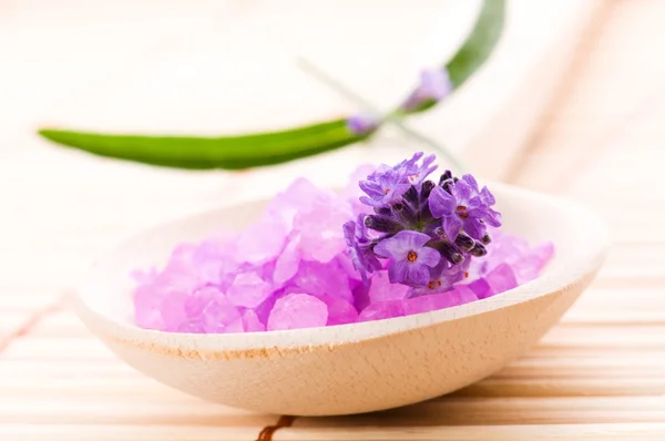 Lavender Flower Bath Salt Spa Wellness — Stock Photo, Image