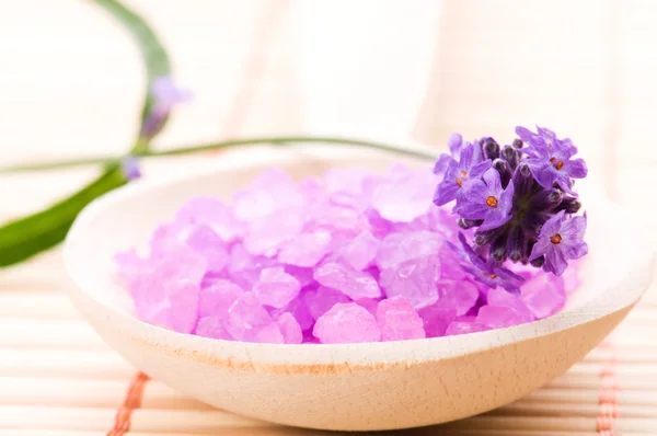 Lavender Flower Bath Salt Spa Wellness — Stock Photo, Image
