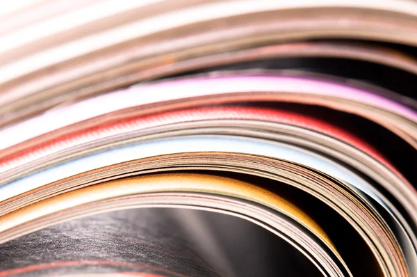 Stack of open magazines — Stock Photo, Image