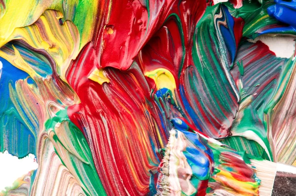 Palet boya karıştırma fırçası — Stok fotoğraf