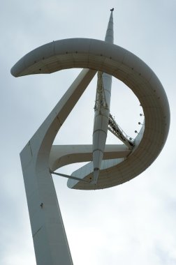 Barselona - Olympic Park Telekomünikasyon Kulesi Santiago Calatrava tarafından tasarlandı. Montjuic Tepesi.