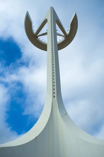 stock image Barcelona - Olympic park telecommunications tower designed by Santiago Calatrava. Montjuic hill.