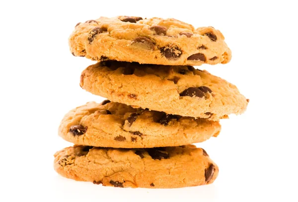 Chocolate Chip Cookies isolated on the white — Stock Photo, Image