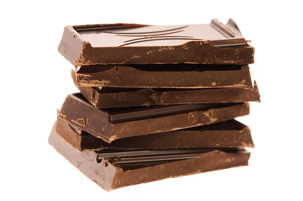 Cioccolato Tritato Isolato Sfondo Bianco — Foto Stock