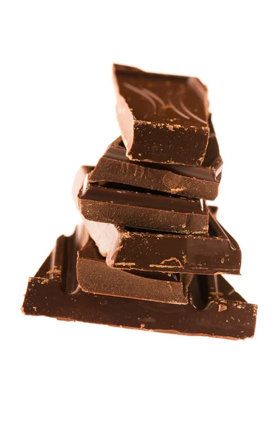 Chocolate Picado Aislado Sobre Fondo Blanco — Foto de Stock