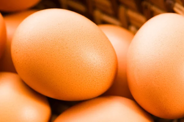 新鲜的棕色笼免费鸡蛋 — 图库照片