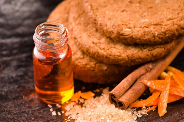 stock image Cookies with cinnamon and orange