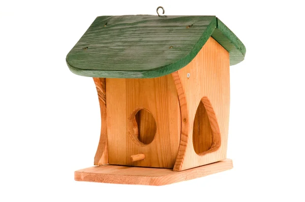 Drewniane birdhouse na białym tle — Zdjęcie stockowe
