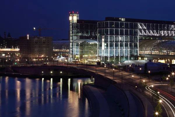 stock image Train station at night in Berlin, Germany