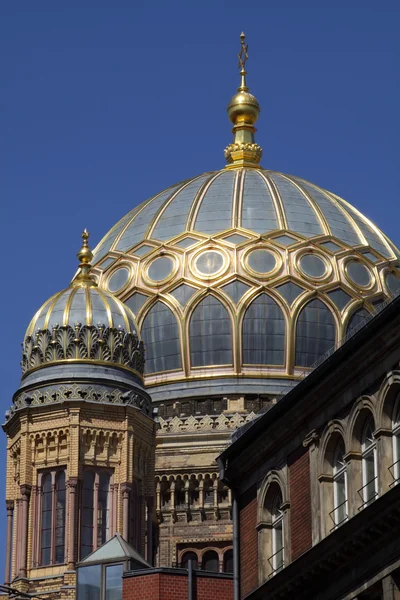 Kupolen Synagoga Berlin Tyskland Royaltyfria Stockfoton