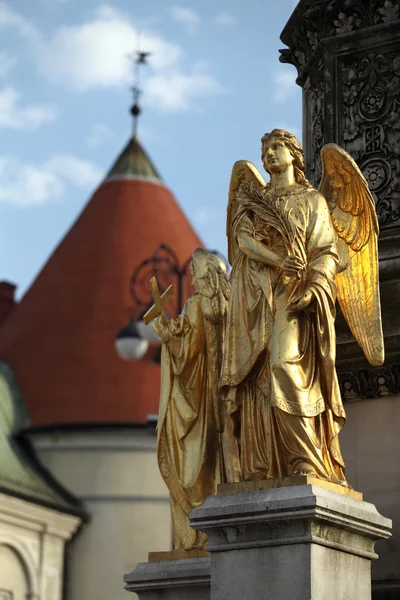 Zagreb Katedrali, melek heykel Stok Fotoğraf