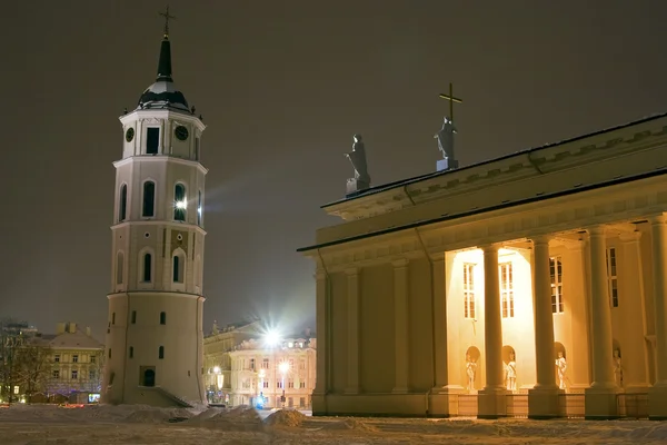 维尔纽斯大教堂和钟楼塔 — 图库照片