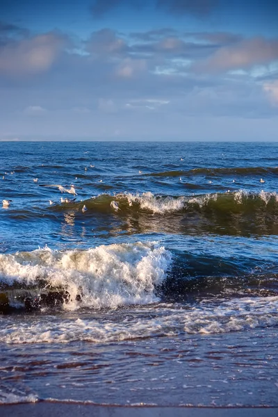 Weather Baltic Sea Winter Strong Waves Wind Clouds — Stock Photo, Image