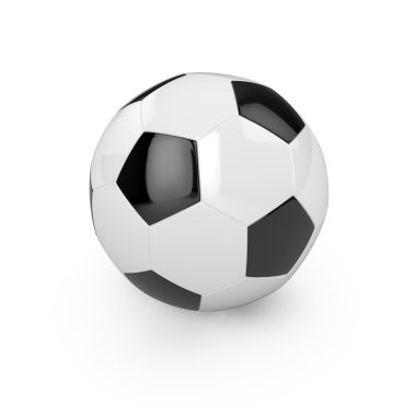 Futbol, futbol topu beyaz zemin üzerine izole 3D render