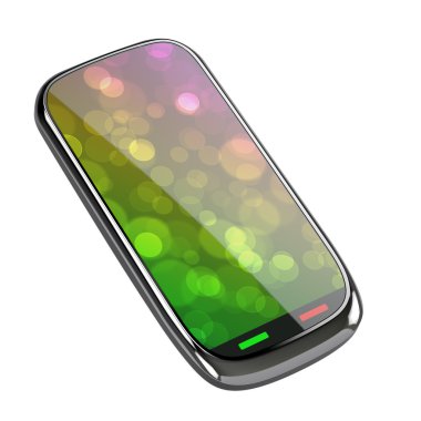 3d render of smart phone with clipping path on white background clipart