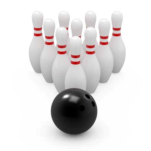 Darstellung Von Bowling Auf Weißem Hintergrund — Stockfoto