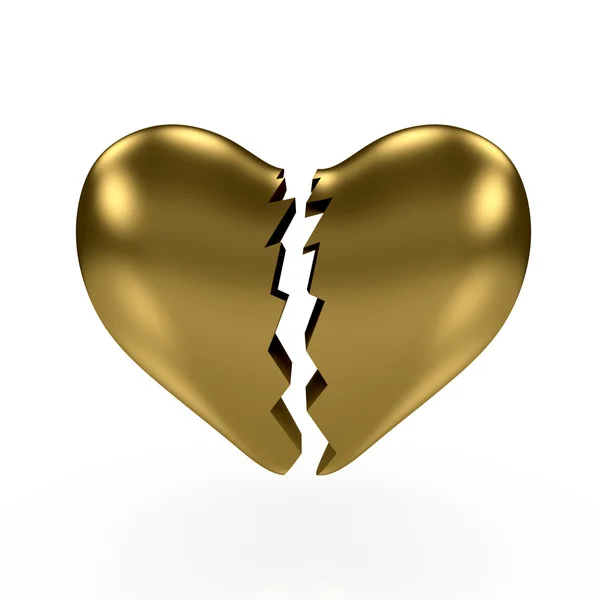 Gold broken heart — Stock Photo, Image