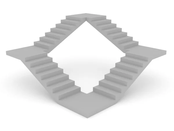 Визуализация Концепции Лестницы Белом Фоне — стоковое фото