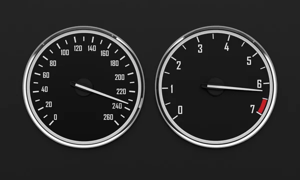Speedometr e tacômetro — Fotografia de Stock