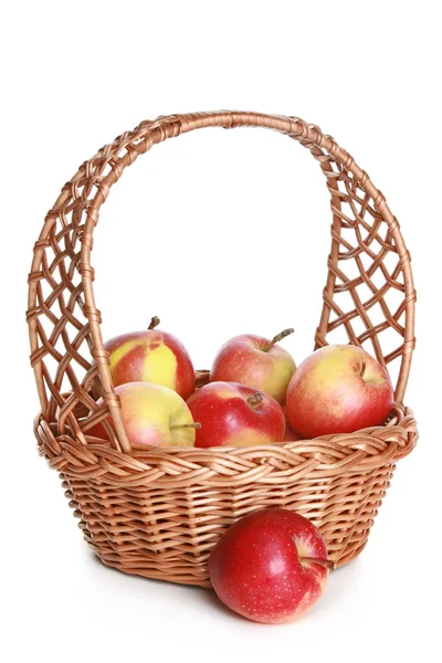 stock image Wattled basket with delicious red apples