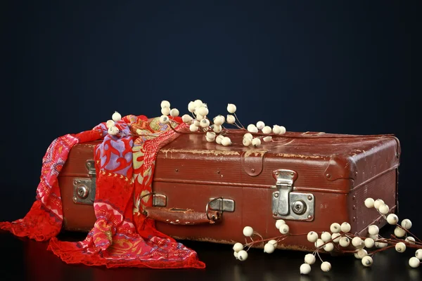 Vieille valise avec décorations — Photo