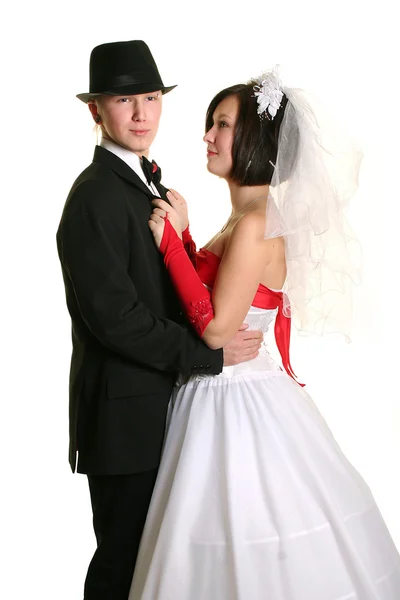 白の美しい若いカップル — ストック写真