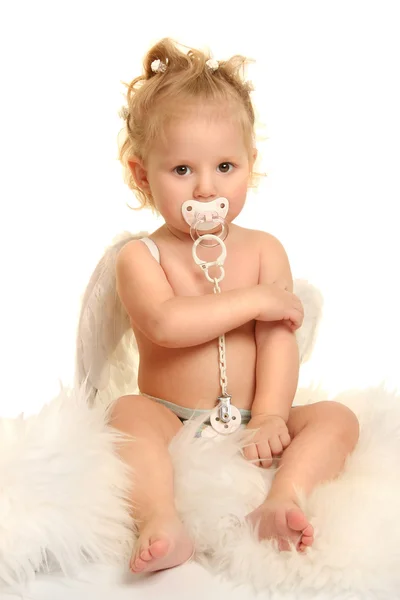 Schattige Kleine Engel Wit — Stockfoto