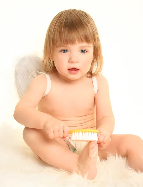 白地にかわいい小さな天使 — ストック写真