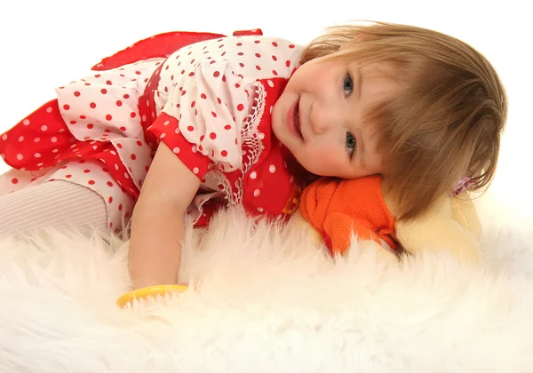 Carino Bambina Bianco — Foto Stock