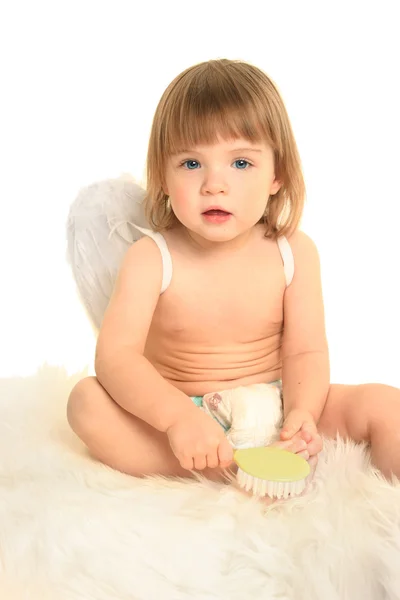 Cute angel on blue — Stock Photo, Image