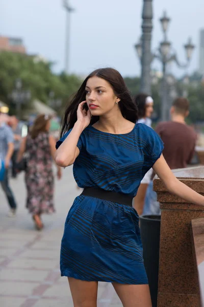 stock image Beautiful girl on the waterfront