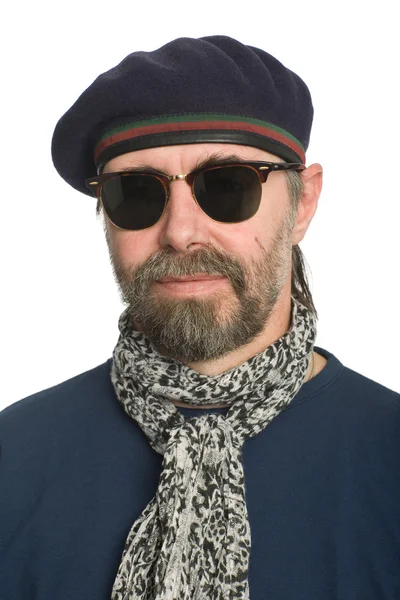 Man in een baret — Stockfoto