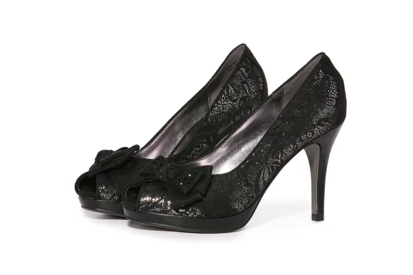 Siyah stiletto Ayakkabı — Stok fotoğraf