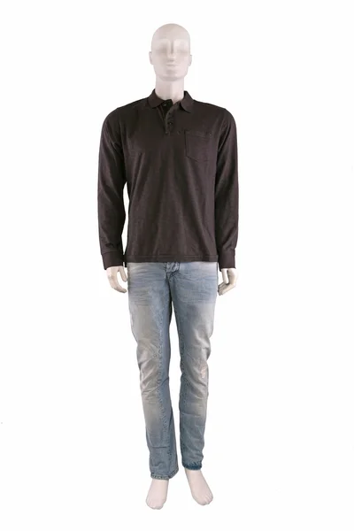 Манекен, одетый в свитер и джинсы — стоковое фото
