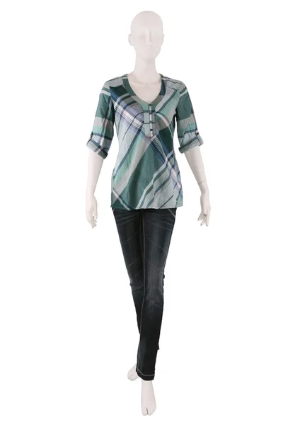 Mannequin in shirt and jeans — Stock Photo, Image