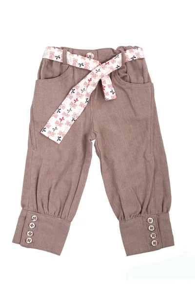 Pantalón bebé beige con cinturón — Foto de Stock
