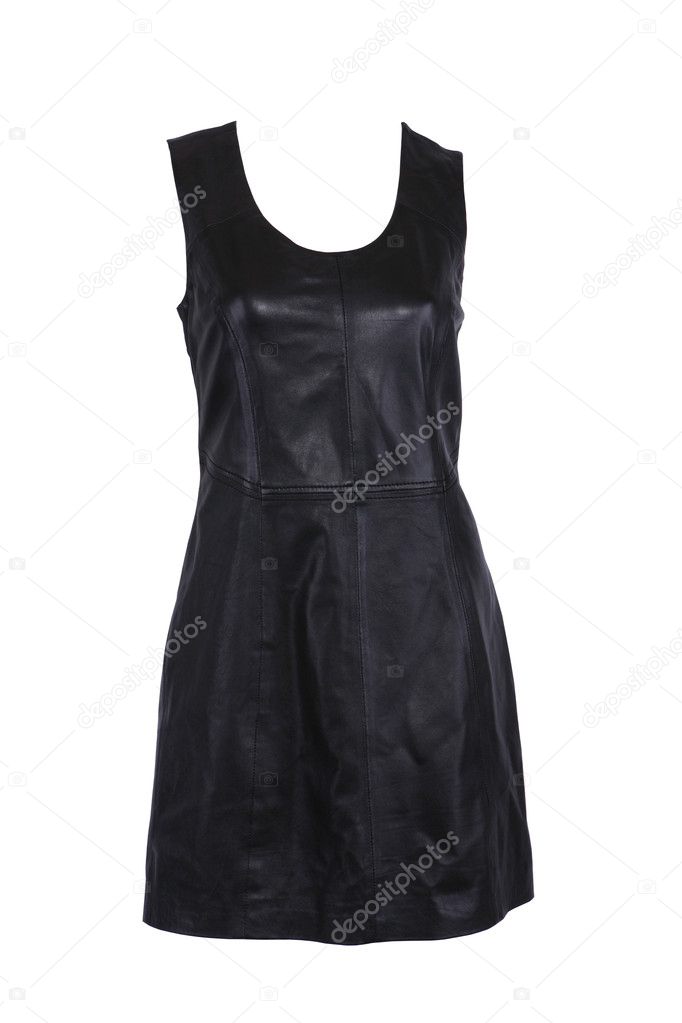 Black leather dress