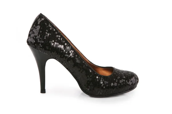 Černé jehlové boty — Stock fotografie