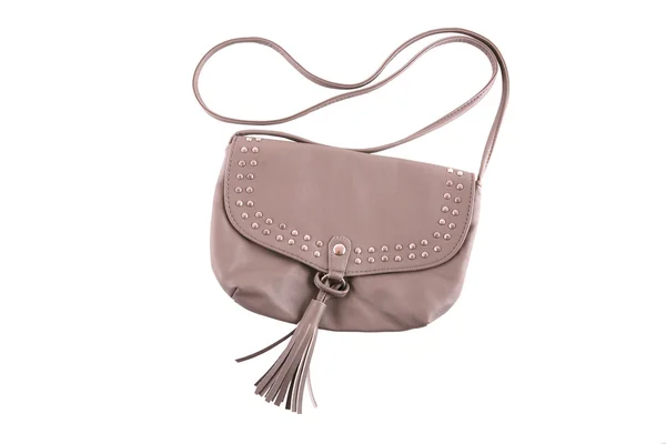 Beige purse with rivets — Stock Photo, Image