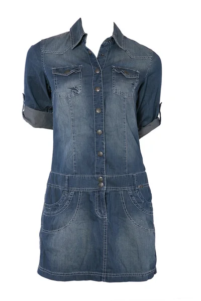 Jeans weibliches Kleid — Stockfoto