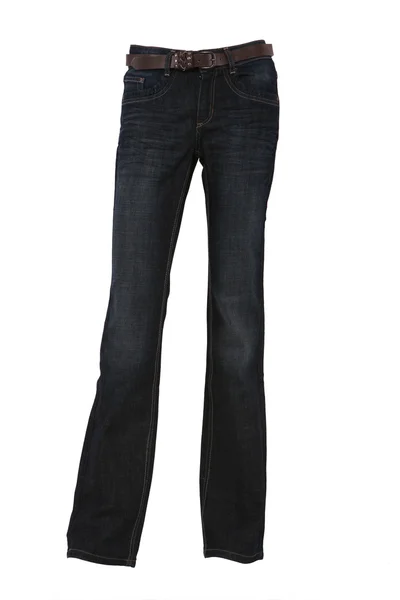 Denim trousers on a mannequin with belt — Stock Photo, Image