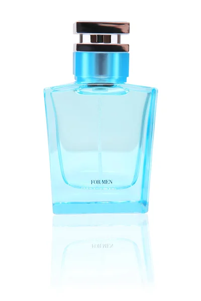 Синій парфуми пляшки — стокове фото
