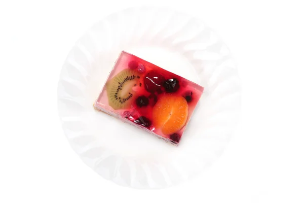 Ovocný dort na talíři — 图库照片