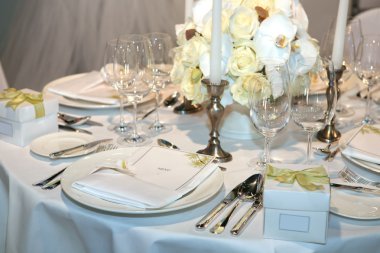 Elegant table setting clipart