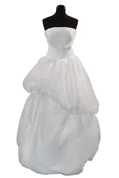 Hochzeitskleid Auf Schaufensterpuppe Isoliert Auf Weiß — Stockfoto