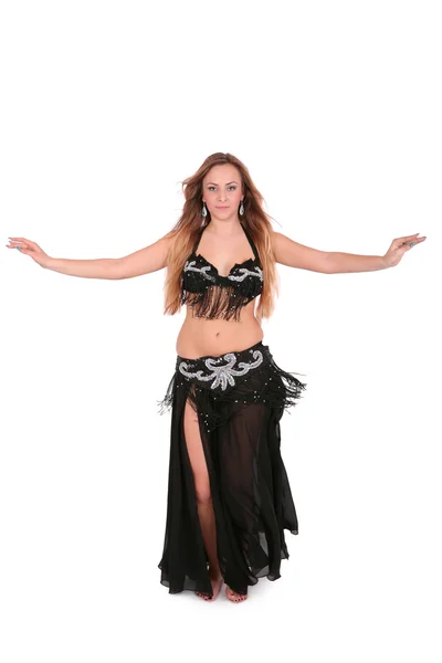 Beautiful belly dancer with long blond hair — Stock Photo, Image