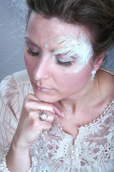 Žena s zimní make-up — Stock fotografie