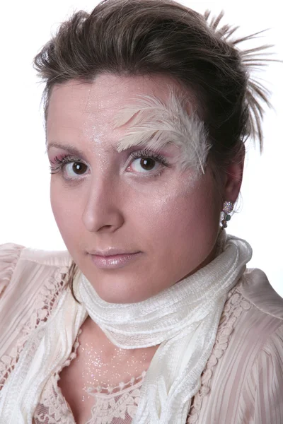 Frau mit winterlichem Make-up — Stockfoto