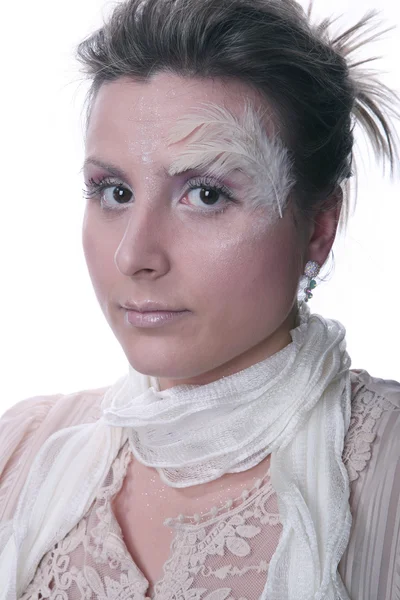 Bir kış makyaj kadınla — Stok fotoğraf